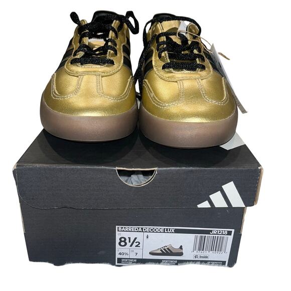 NWT Adidas Women's Barreda Decode Lux Metallic Gold/ Black Casual Sneakers 8.5 - Picture 3 of 7